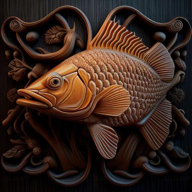 3D model Hemichromis handsome fish (STL)